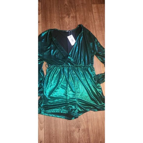 YOINS EMERALD METALLIC ROMPER - Picture 9 of 9